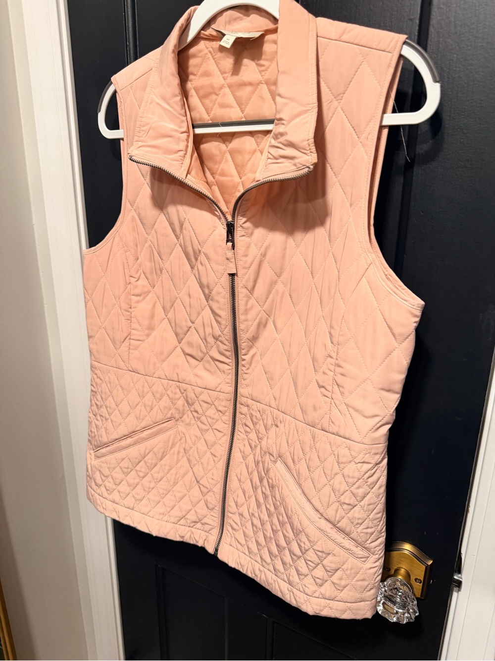 Talbots Quilted Blush Zipper Vest